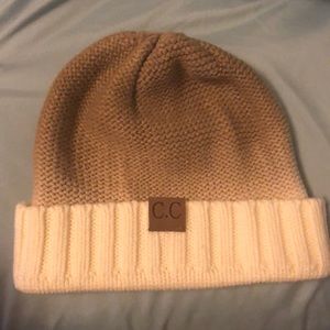C.C two toned tan beanie never worn